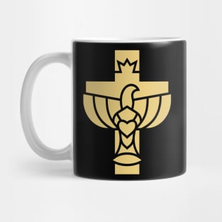 The cross of Jesus and the dove - a symbol of the Holy Spirit Mug